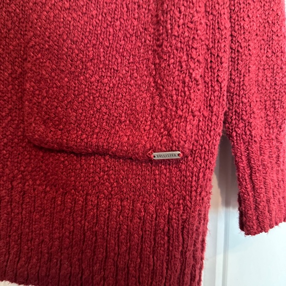 Hollister Open Cardigan - Burgundy  / Wine - Picture 3 of 9